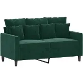 vidaXL Canapé 2 places vert foncé 120 cm velours