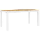 vidaXL Table à manger PANAMA Blanche 160 x 80 x 75 cm en pin massif