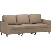 vidaXL Canapé 3 places cappuccino brun 180 cm similicuir
