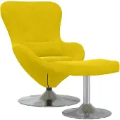 vidaXL Chaise uf avec repose-pieds , velours jaune