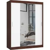 Akord Armoire Coulissante Wengé/Blanc 150X60X200