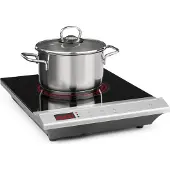 Klarstein MisterCook Plaque de cuisson à induction - Table infrarouge en vitrocéramique - minuterie 3h - 2000W - design inox brossé