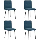 vidaXL Chaises de salle à manger 4 pcs. Bleu velours