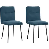 vidaXL Chaise de salle à manger 2 pcs. Bleu velours
