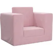 vidaXL Canapé-lit pour enfants Rose Peluche douce