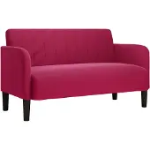 vidaXL Canapé deux places vin rouge 109 cm velours