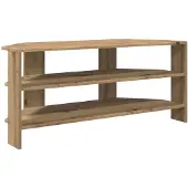 vidaXL Armoire TV d'angle Artisan-Chêne 102x40,5x45cm Matériau dérivé du bois