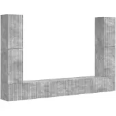 vidaXL Meuble TV 8 pièces Béton Gris Bois composite