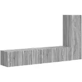 vidaXL Ensemble de meubles TV mural 3 pcs Gris Sonoma Bois composite