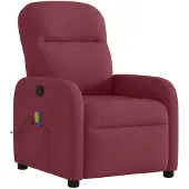 vidaXL Fauteuil de massage vin rouge tissu