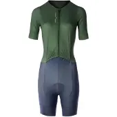 Santini Leaf Short Sleeve Trisuit Vert M Femme
