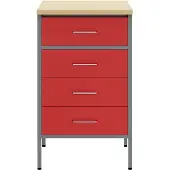 vidaXL Établi rouge et gris 50 x 55 x 85 cm Ingénieurs Bois et acier