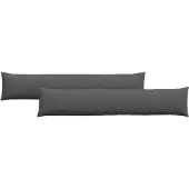 vidaXL Coussins de canapé 2 pcs Gris foncé 200 x 40 cm
