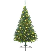 vidaXL Sapin de Noël artificiel pré-éclairé Vert 180 cm PVC