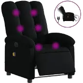 vidaXL Fauteuil de massage électrique noir tissu