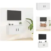 vidaXL Armoire TV murale blanc 80x34,5x40 cm - Meuble TV