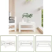 The Living Store Tabouret de jardin Blanc Pin massif