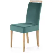 Halmar Chaise CLARION chêne miel / vert foncé