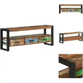 vidaXL Armoire TV 120x30x45 cm Vieux bois massif - Meuble TV