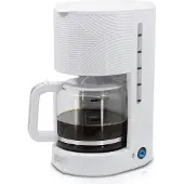 Briebe CM1171WHT Elegance Cafetière filtre avec verseuse en verre 10 tasses, filtres réutilisables blanc