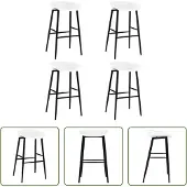 The Living Store Tabouret de bar 4 pcs. Blanc