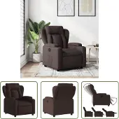The Living Store fauteuil inclinable en tissu marron foncé
