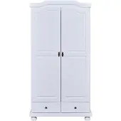 Ebuy24 Reusal Armoire 2 portes, 2 tiroirs, blanc.