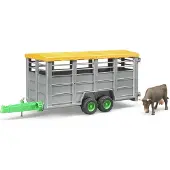 BRUDER Machine de travail - Remorque à bétail av. Vache - 02227 - - UneTaille - Voiture