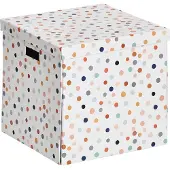 Zeller 14476 Dots Aufbewahrungsbox weiß, mit Punkten 33,5 x 33,0 x 32,0 cm