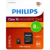 Philips Micro-SDHC-Card 8GB Class 10, UHS-I U1, avec adaptateur