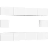 vidaXL Ensemble de 6 meubles TV blanc en bois composite