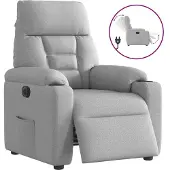vidaXL Fauteuil relax électrique gris nuageux Tissu