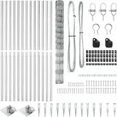 vidaXL Clôture en fil barbelé avec piquets, 50 x 1,5 m, acier galvanisé, argenté