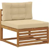 vidaXL Ensemble de salon de jardin 8 pièces, bois d'acacia massif, couleurs naturelles et beige