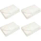 vidaXL Couverture en Fourrure de Lapin Synthétique 4 pcs Blanc