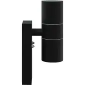 vidaXL Applique murale extérieure noire 7 x 10 x 22 cm Acier inoxydable et verre