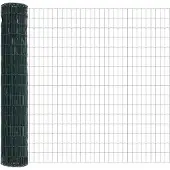 vidaXL Clôture Euro, 1,5 x 10 mètres, fer revêtu de PVC, couleur verte