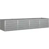 vidaXL Jardinière Gris Clair 195 X 100 X 45 Cm Acier Galvanisé