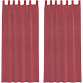 vidaXL Voile Rideaux avec poches pour tringles 2 pcs. Bordeaux