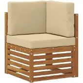 vidaXL Ensemble de salon de jardin 5 pièces, couleurs naturelles et beige, en polyester