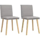 vidaXL Chaise de salle à manger 2 pcs. Tissu gris nuage