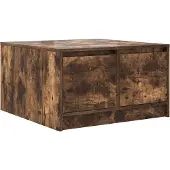 vidaXL Table basse avec tiroirs chêne fumé 70,5x70x40 cm