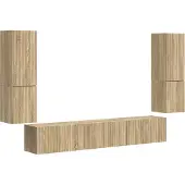 vidaXL Ensemble de meubles TV Fixé au mur 4 pcs Chêne Sonoma Bois composite
