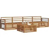 vidaXL Ensemble de canapés d'extérieur 5 pièces en bois massif d'acacia naturel