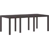 vidaXL Table de jardin brune 200 x 100 x 73 cm Poly-Rattan