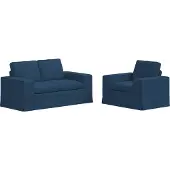 vidaXL Ensemble de canapés , 2 pièces, tissu bleu