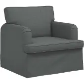 vidaXL Canapé Gris foncé 142 x 80 x 85 cm Mét¿¿