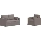 vidaXL Canapé 2 pcs Taupe Mét¿¿