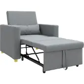 vidaXL Canapé Lit Simple Gris clair 90 x 165 x 87 cm tissu