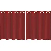 vidaXL Voile Rideaux avec oeillets 2 pcs. Rouge vin